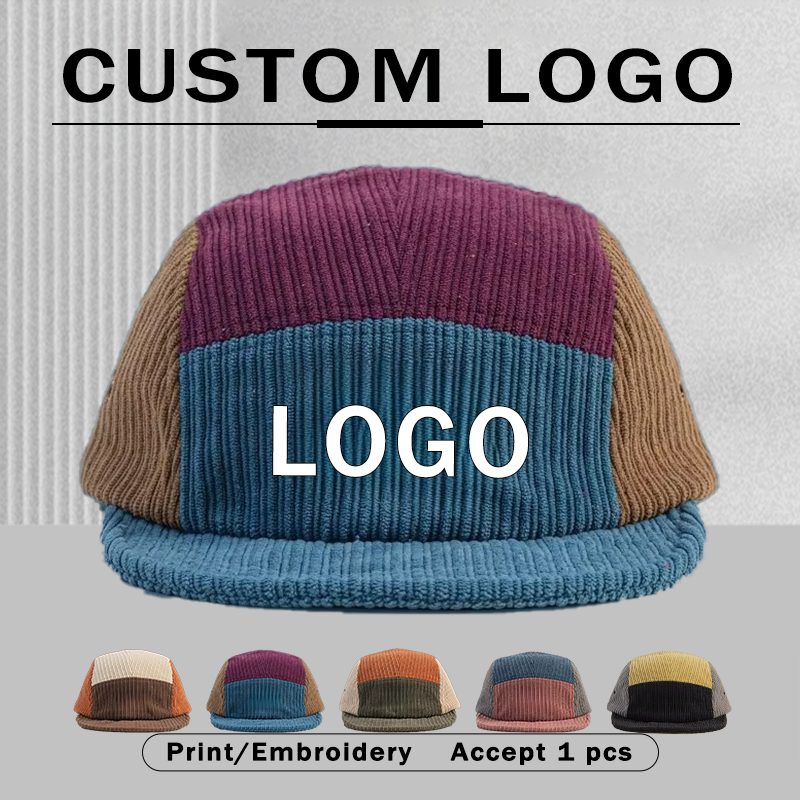 メンズ、レディース、カラーブロック、コーデュロイ素材、5パネ - Corduroy Cap 5 Panel のレビューと価格