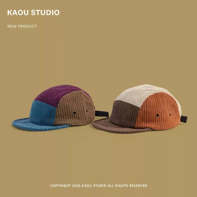 メンズ、レディース、カラーブロック、コーデュロイ素材、5パネ - Corduroy Cap 5 Panel のレビューと価格