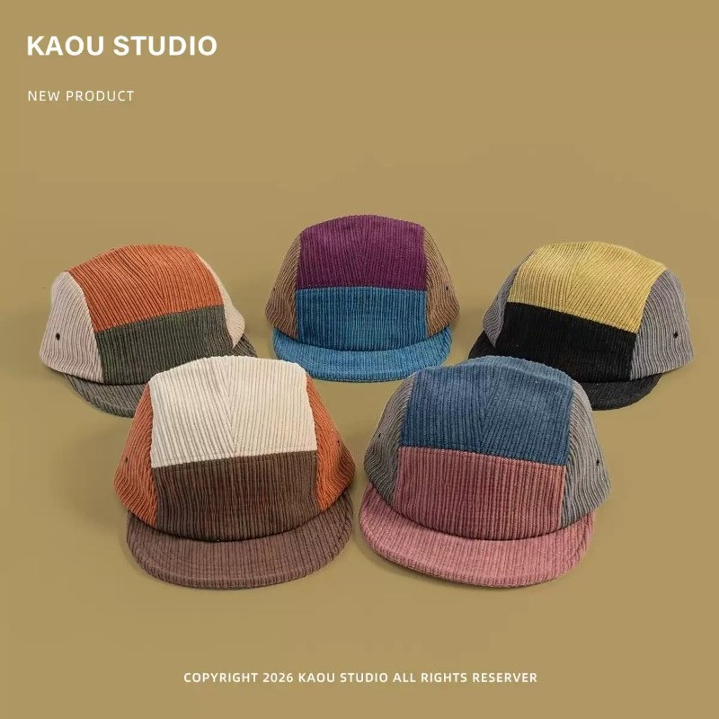 メンズ、レディース、カラーブロック、コーデュロイ素材、5パネ - Corduroy Cap 5 Panel のレビューと価格