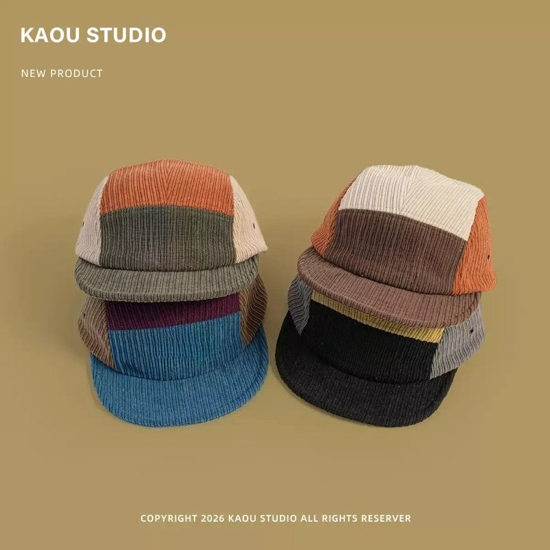 メンズ、レディース、カラーブロック、コーデュロイ素材、5パネ - Corduroy Cap 5 Panel のレビューと価格