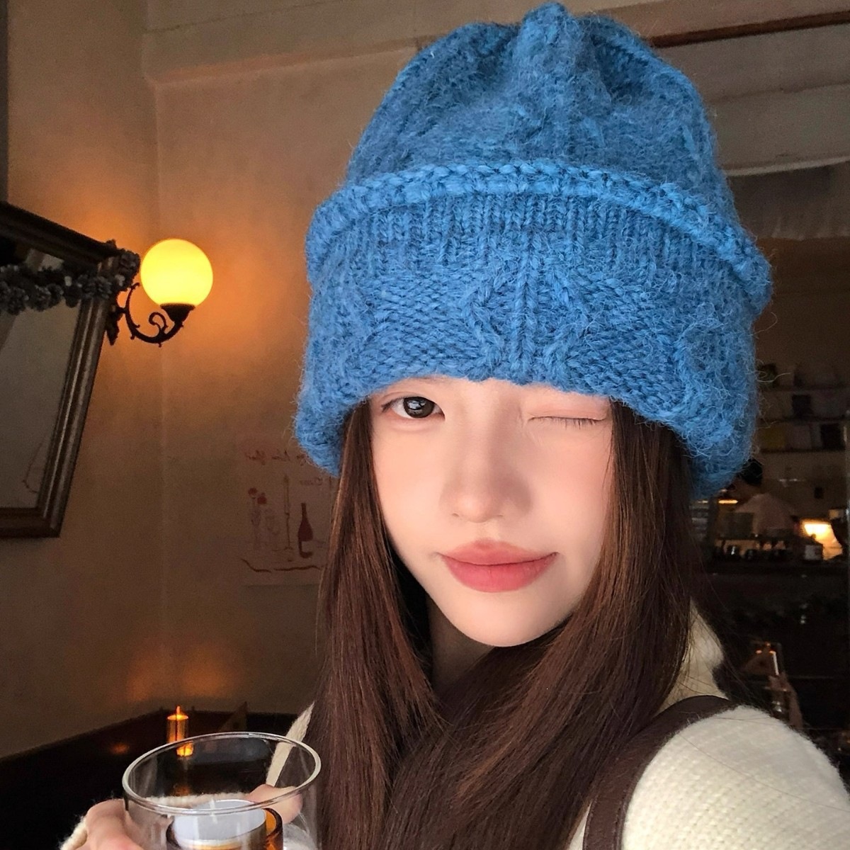 クリーム色のケーブルニットビーニー、女性用冬用暖かい厚手の折 - Beanie Cuffed Knit のレビューと価格