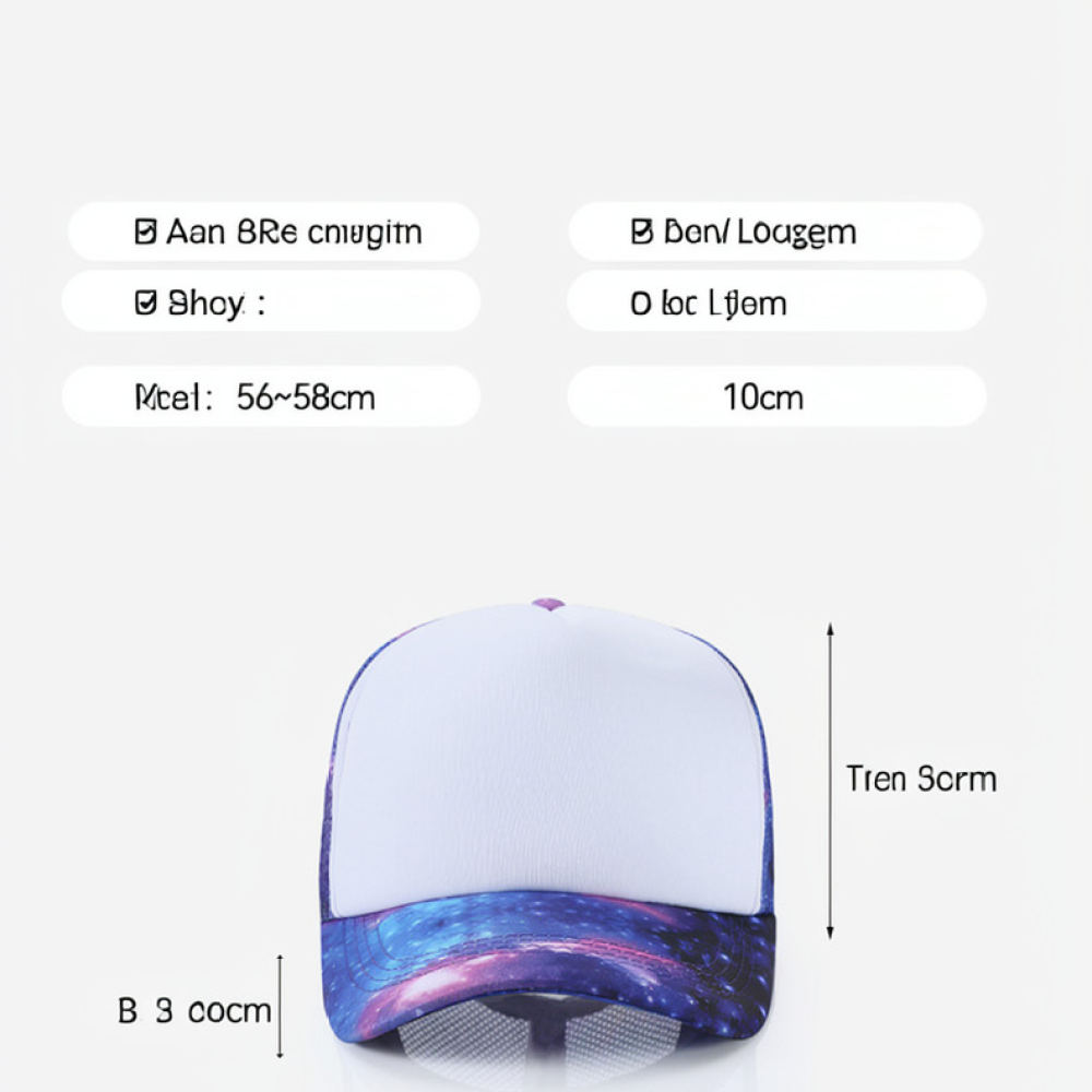 夏用、男女兼用、通気性の良いメッシュ素材のキャップ。星柄のデ - Trucker Cap Mesh のレビューと価格